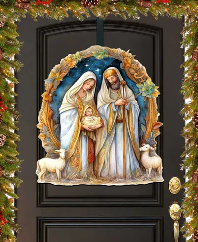 Designocracy Nostalgic Nativity Scene Christmas Wooden Wall Decor Door Decor G. Debrekht In Multi Color
