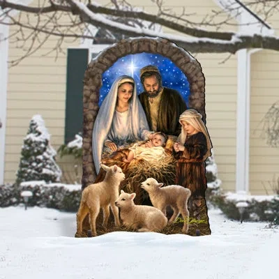 Designocracy Od Miracle Nativity Home And Décor Lawn Art In Blue,white