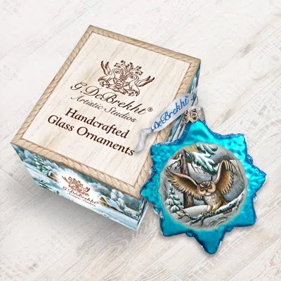 Designocracy Owl Keepsake Glass Ornament In Multi
