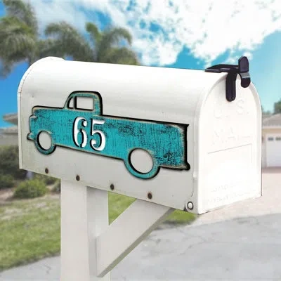 Designocracy Pick Up Truck House Door Wall Mailbox Address Number 1-line Wall Mount