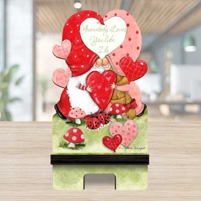 Designocracy Pink/white/red Desktop Mount In Pink,white,red