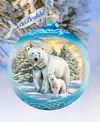 Designocracy Polar Bear With Cub Ball Holiday Mercury Glass Ornaments G. Debrekht In Multi Color
