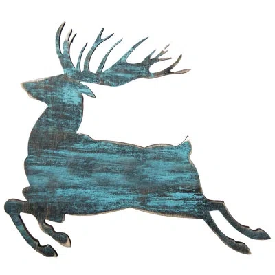 Designocracy Reindeer Magnet Figurine In Gold;blue;red