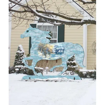 Designocracy Running Horse Scenic Lawn Art