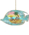 Designocracy Rustic Tropical Fish Wooden Ornament In Multi