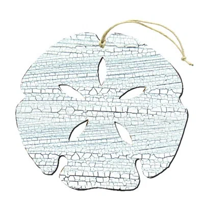 Designocracy Sand Dollar Rustic Wooden Ornament In Multicolor