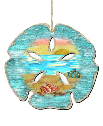 Designocracy Sand Dollar Wooden Ornament In Multi