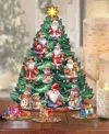 Designocracy Santa Clause Themed Wooden Christmas Tree With Ornaments Set Of 13 G. Debrekht In Multi Color