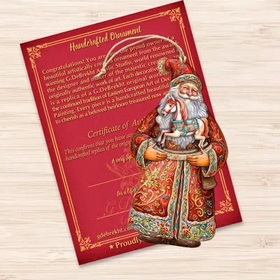 Designocracy Santa's Nostalgic Rocking Horse Wooden Ornaments By G. Debrekht In Multicolor