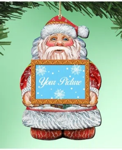 Designocracy Santa Picture Frame Ornament Set Of 2 In Multi