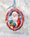 Designocracy Santa With Cubs Keepsake Mercury Glass Christmas Ornaments G. Debrekht In Multi Color