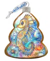 Designocracy Seahorse Christmas Glass Ornaments In Multi