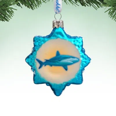 Designocracy Shark Keepsake Glass Holiday Shaped Ornament