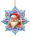 Designocracy Smiling Santa Snowflake Holiday Ornament In Multi