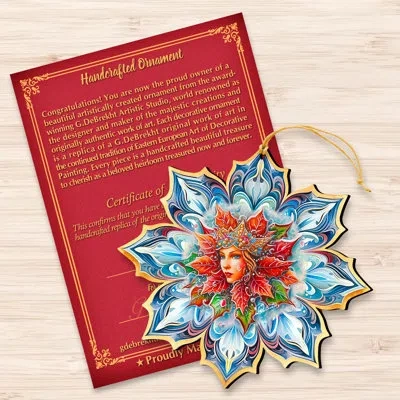 Designocracy Snow Queen Snowflake Wooden Ornaments By G. Debrekht In Blue