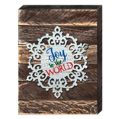 Designocracy Snowflake Vintage Wooden Christmas Sign In Gold;blue;red
