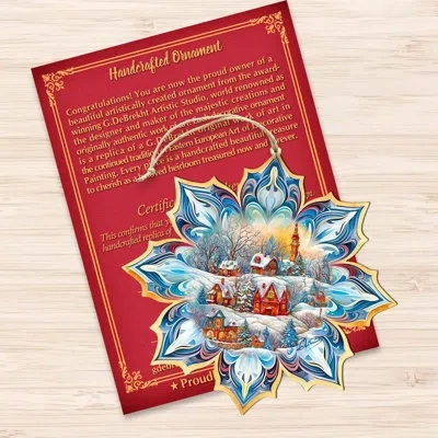 Designocracy Snowflake Wooden Ornaments By G. Debrekht In Blue