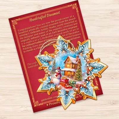 Designocracy Snowflake Wooden Ornaments By G. Debrekht In Blue;red