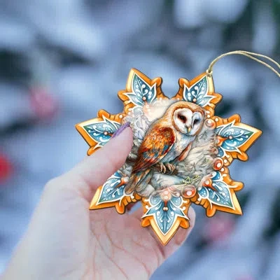 Designocracy Snowflake Wooden Ornaments By G. Debrekht In Multicolor