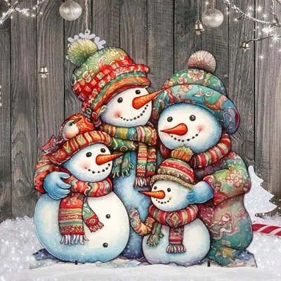 Designocracy Snowman Family Figurine In Multi