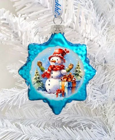 Designocracy Snowman Gift Keepsake Holiday Mercury Glass Ornaments G. Debrekht In Multi Color