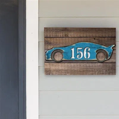 Designocracy Sports Car House Door Wall Mailbox Address Number 1-line Wall Mount
