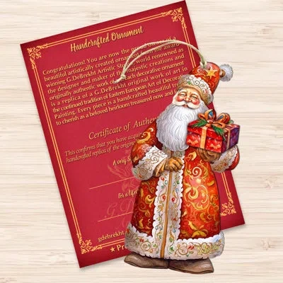 Designocracy St. Nick's Gift Wooden Ornaments By G. Debrekht In Multicolor