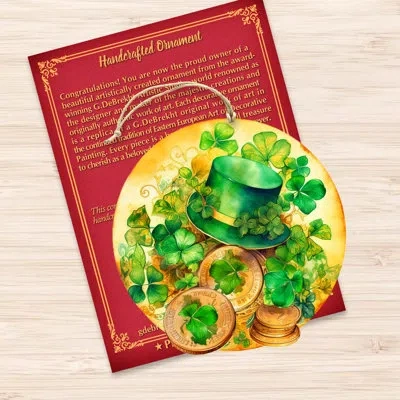 Designocracy St. Patrick Day Wooden Ornaments By G. Debrekht In Green;yellow