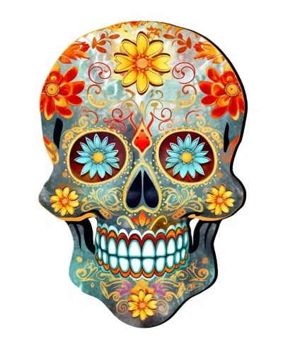 Designocracy Sugar Skull Holiday Door Decor In Multi