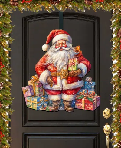 Designocracy The Joy Of Giving Christmas Wooden Door Decor Wall Decor G. Debrekht In Multi Color