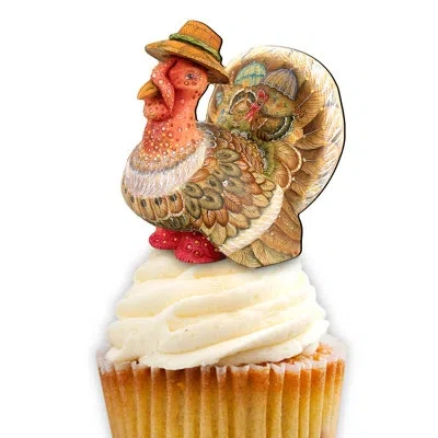 Designocracy Turkey Cake Topper In Beige
