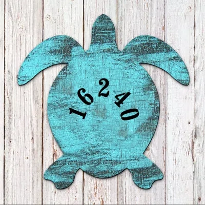Designocracy Turtle 1-line House Wall Address Plaque