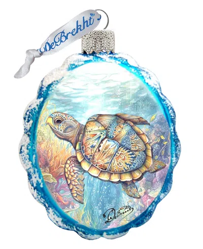 Designocracy Turtle Christmas Glass Ornaments In Multi