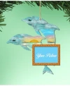 Designocracy Twin Dolphins Picture Frame Ornament Set Of 2 In Multi