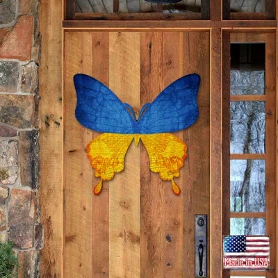 Designocracy Ukraine Butterfly Wall Décor In Blue;yellow