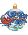 Designocracy Up-up And Away Wood Christmas Ornament In Multi