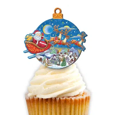 Designocracy Up-up And Away Cake Topper In Blue