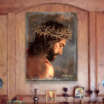 Designocracy Wall Block Collection Solemn Night Jesus Art Wall Block | D. Gelsinger -  In Black;gray;bronze