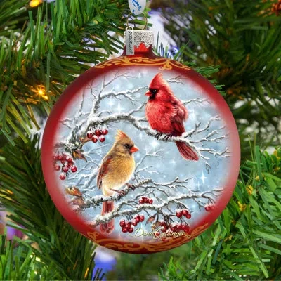 Designocracy Winter Cardinals Ball Ornament