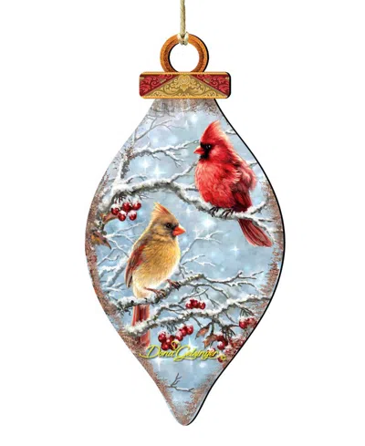 Designocracy Winter Cardinals Cone Holiday Ornament In Multi
