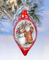 Designocracy Winter Friends Drop Mercury Christmas Glass Ornaments G. Debrekht In Multi Color