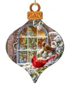 Designocracy Winter House Cardinals Holiday Ornament In Multi