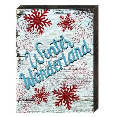 Designocracy Winter Wonderland Quote Vintage Wooden Wall Décor In Blue;white