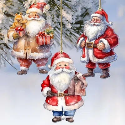 Designocracy Wooden Ornaments Set  Holiday Shaped Ornament