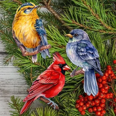 Designocracy Wooden Ornaments Set  Holiday Shaped Ornament