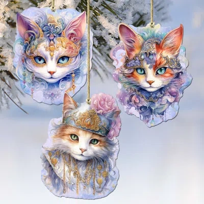 Designocracy Wooden Ornaments Set  Holiday Shaped Ornament