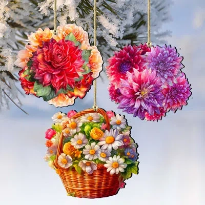 Designocracy Wooden Ornaments Set  Holiday Shaped Ornament