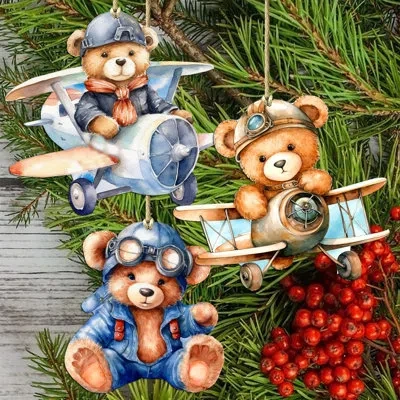 Designocracy Wooden Ornaments Set  Holiday Shaped Ornament