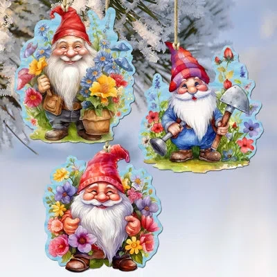 Designocracy Wooden Ornaments Set  Holiday Shaped Ornament