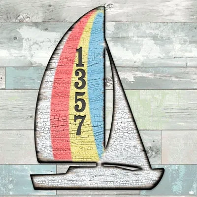 Designocracy Yacht House Door Wall Mailbox Address Number 4-line Wall Mount